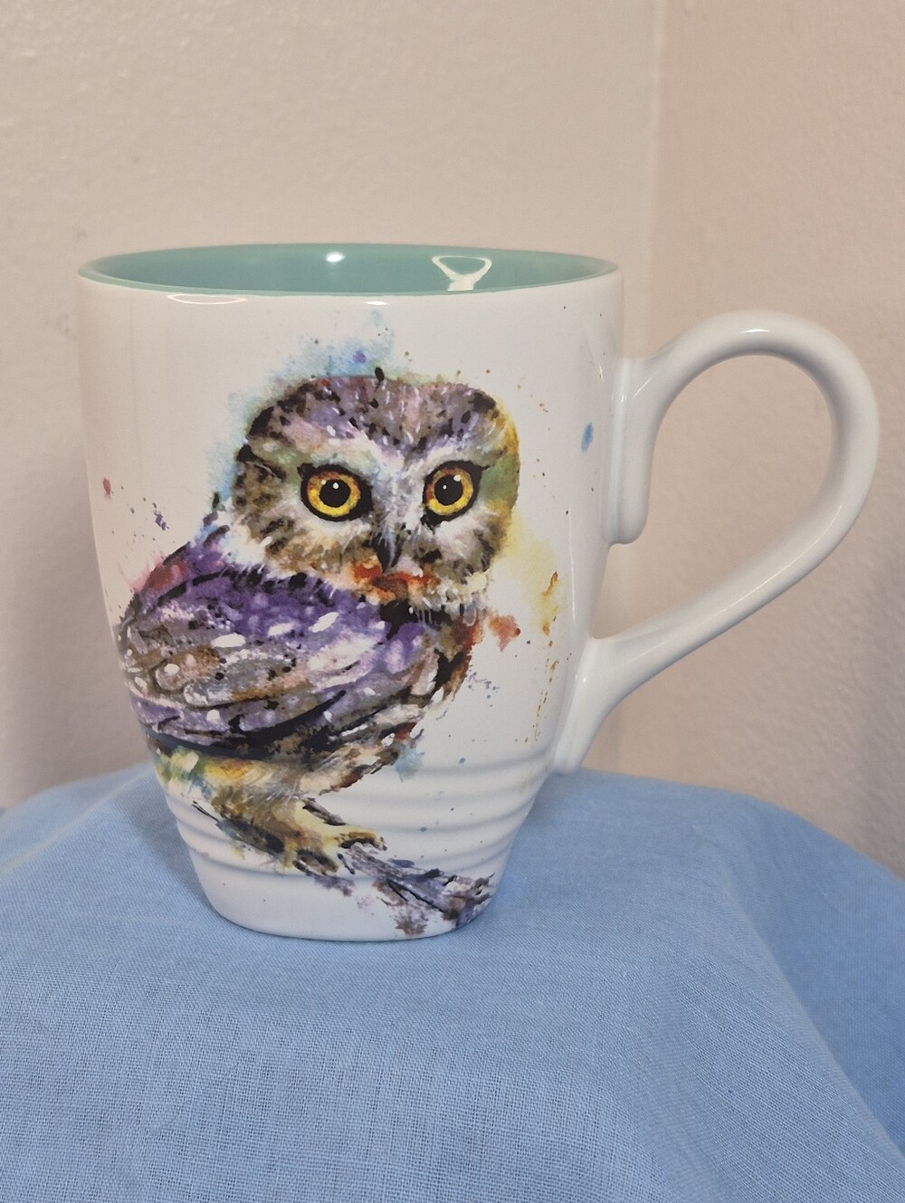 Dean Crouser Artist Designed Ceramic Owl Coffee Mug Demdaco 14 oz